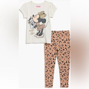🆕 NWT Disney Minnie Mouse Kids Tee and legging set- leopard